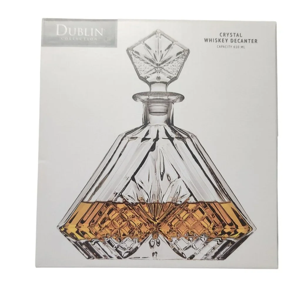 Dublin Crystal Whiskey Decanter With Stopper NEW! Shannon By Godinger